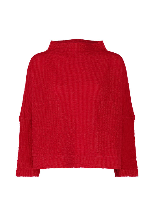 STRIPE FLOCKY CAULIFLOWER、ウィメンズ_トップス_トップ、レッド