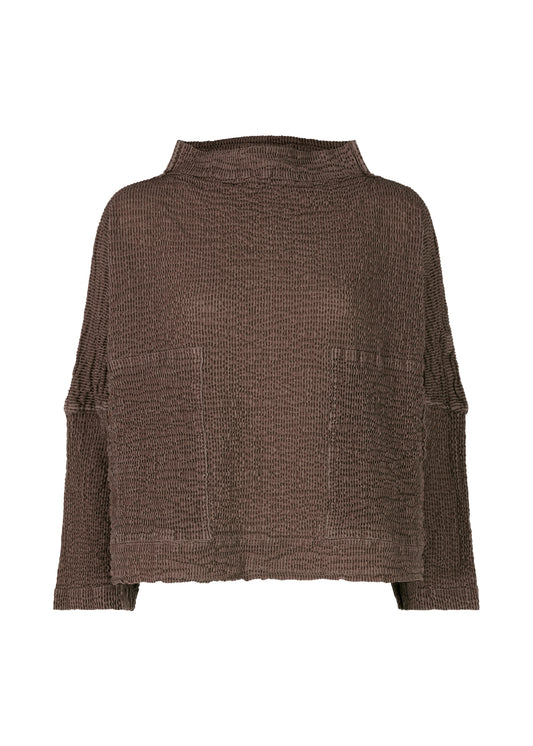 STRIPE FLOCKY CAULIFLOWER、ウィメンズ_トップス_トップ、ブラウン