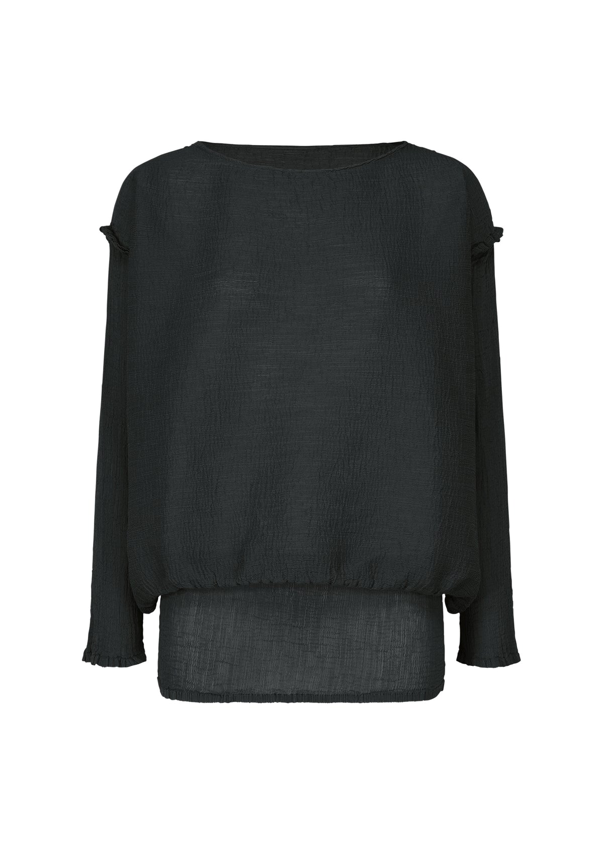 BALLOON SEE-THROUGH CREPE、ウィメンズ_トップス_トップ、ブラック