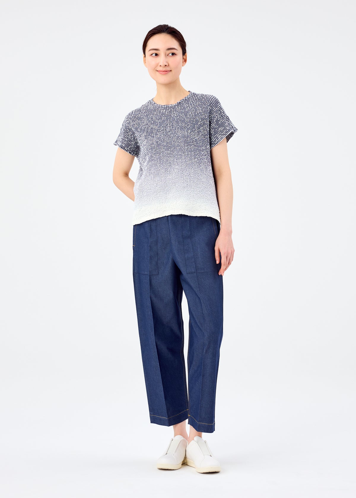 GRADATION GINGHAM CHECK CAULIFLOWER、ウィメンズ_トップス_トップ、着用画像3