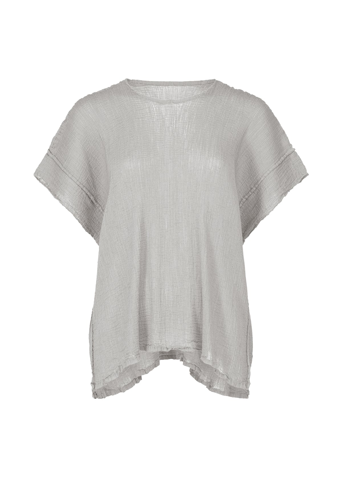 SQUARE SEE-THROUGH CREPE、ウィメンズ_トップス_トップ、グレー