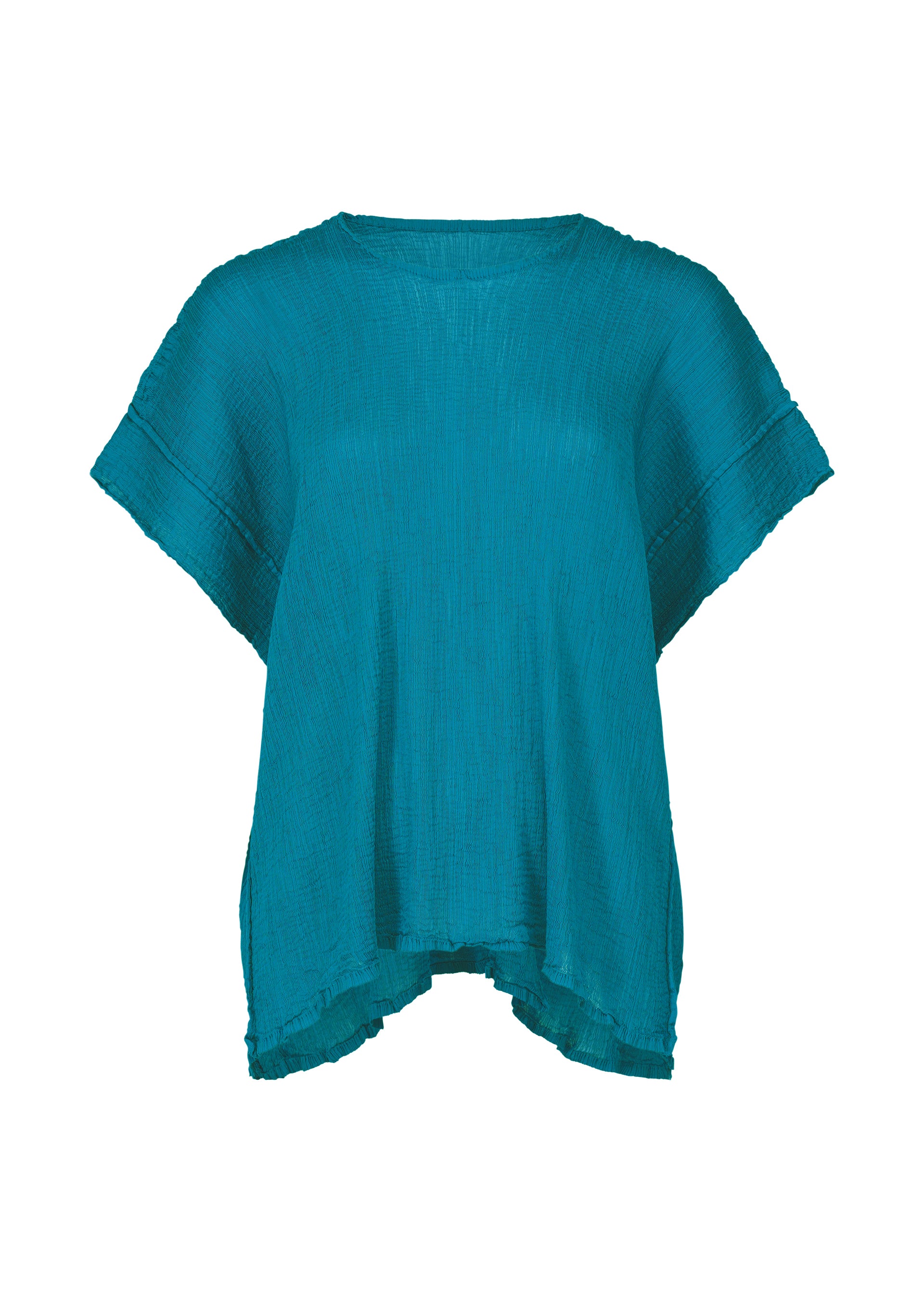 シースルークレープチュニック　ブルー　meイッセイミヤケ me ISSEY MIYAKE(ミーイッセイミヤケ) TWIST SEE-THROUGH CREPE