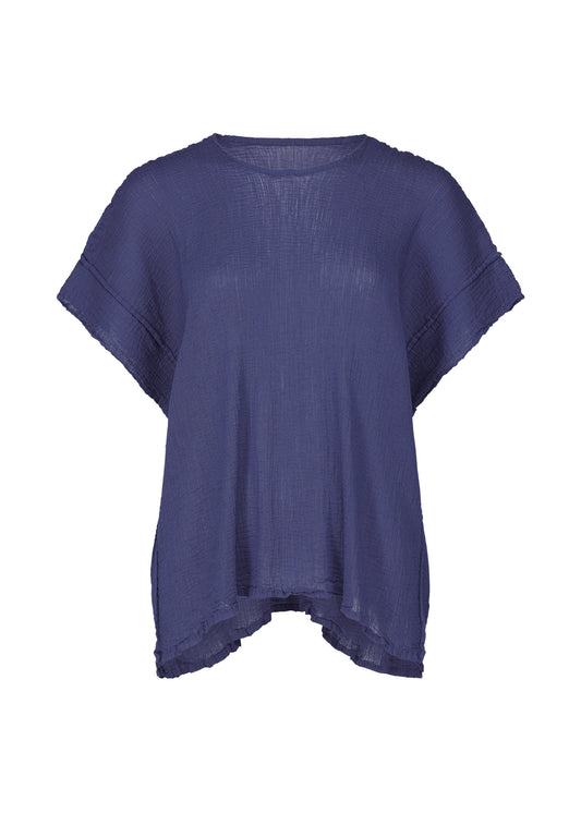 SQUARE SEE-THROUGH CREPE、ウィメンズ_トップス_トップ、ブルー