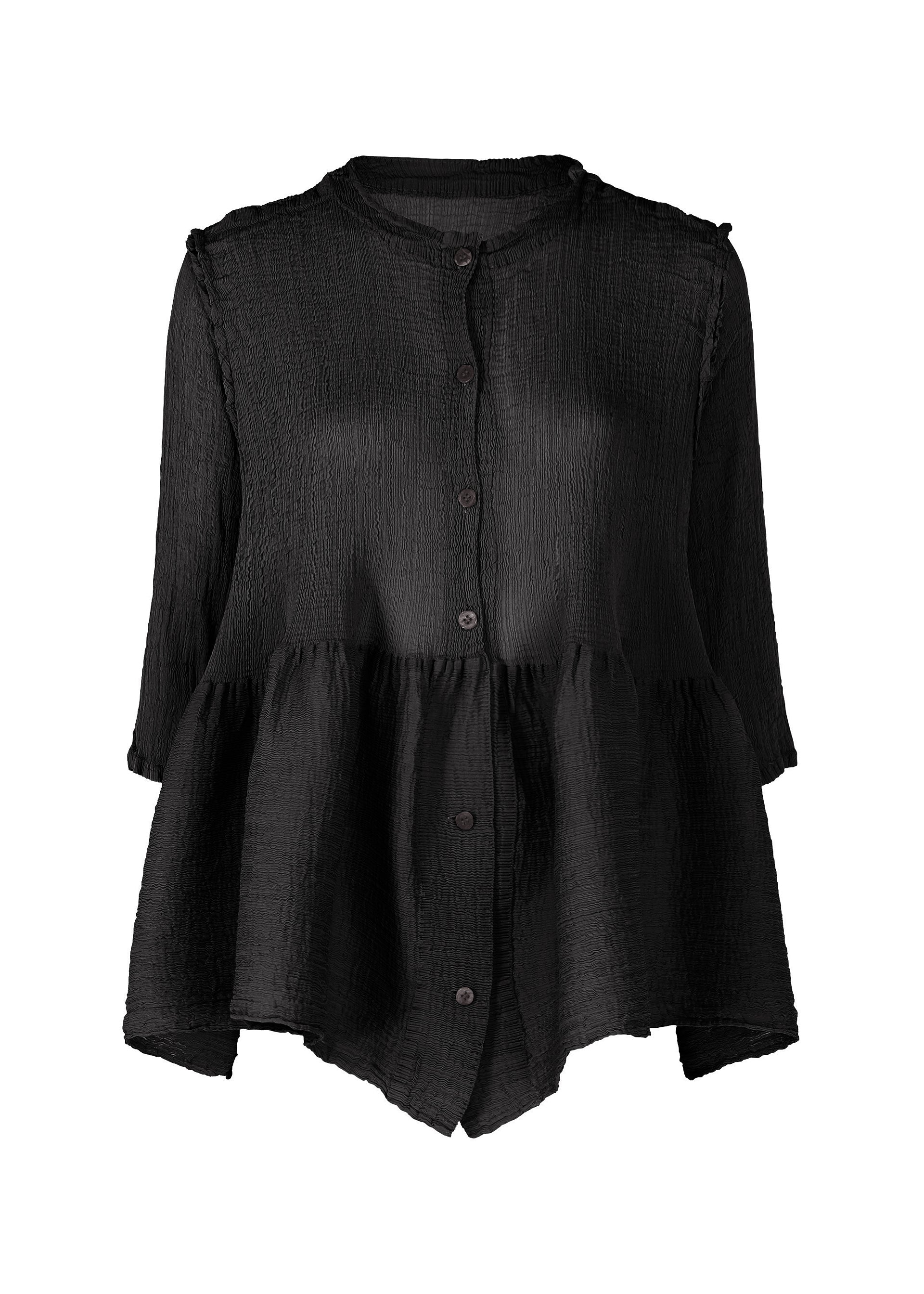 BOUNCE SEE-THROUGH CREPE、ウィメンズ_トップス_カーディガン、ブラック