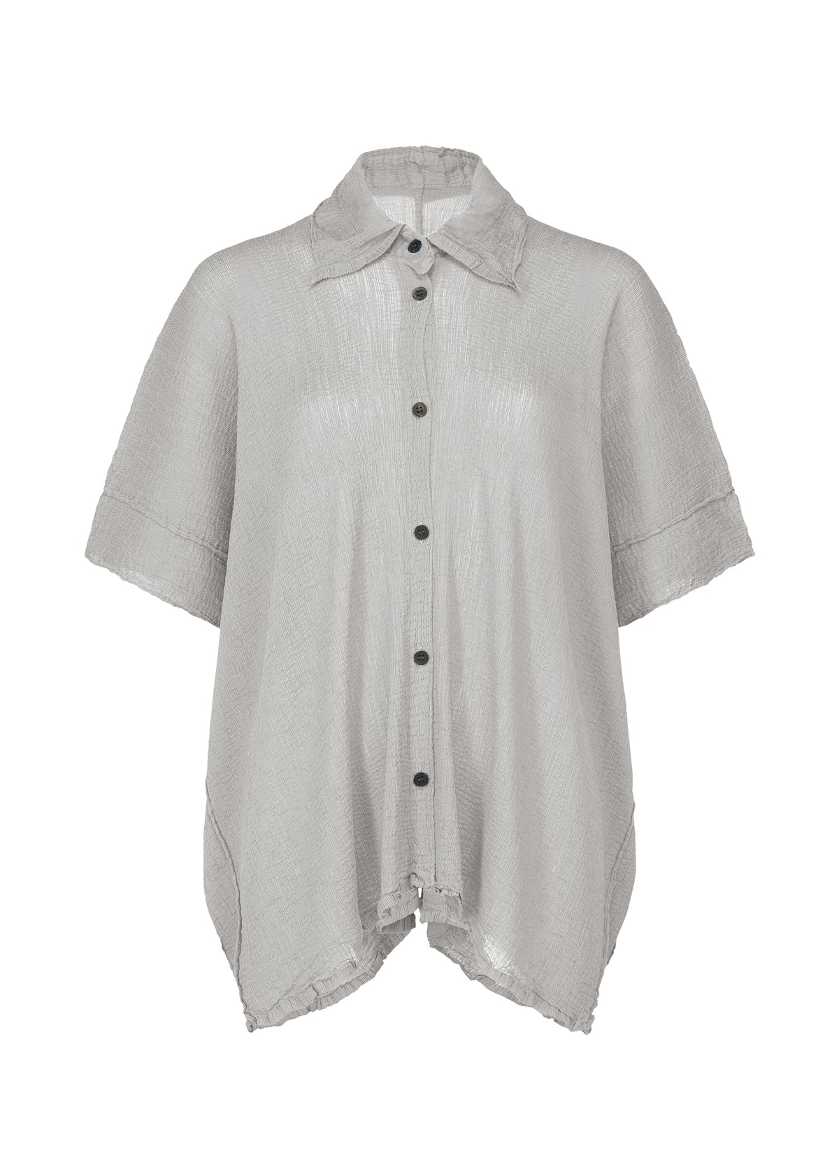 SQUARE SEE-THROUGH CREPE、ウィメンズ_トップス_カーディガン、グレー