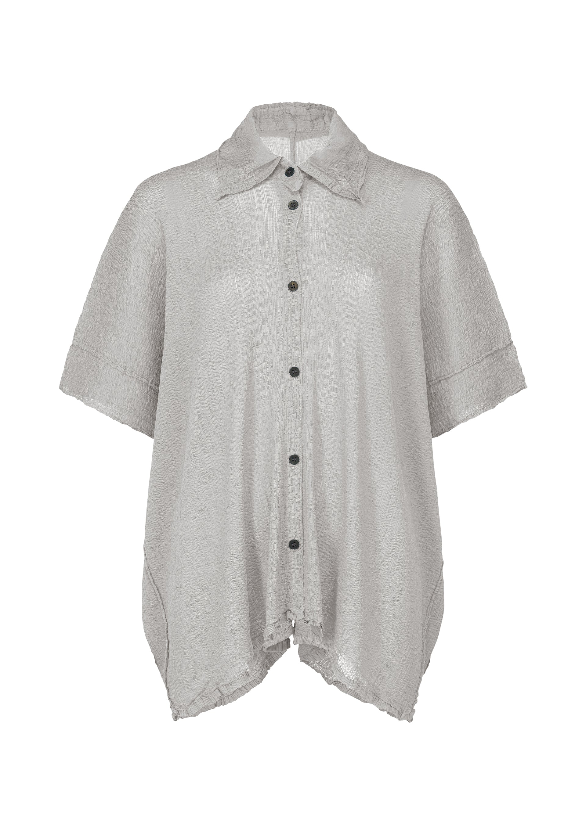 SQUARE SEE-THROUGH CREPE、ウィメンズ_トップス_カーディガン、グレー