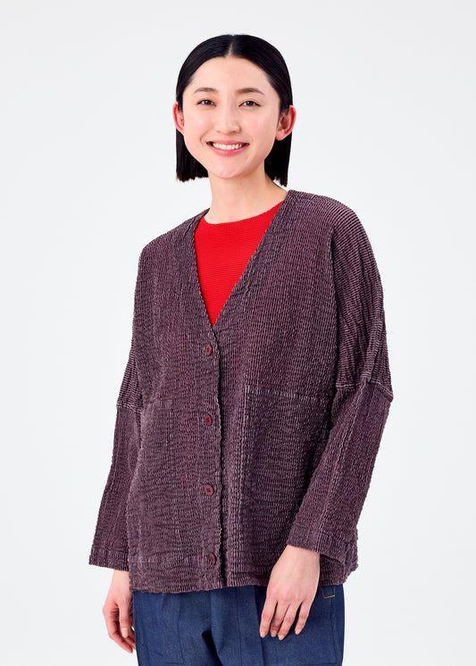 STRIPE FLOCKY CAULIFLOWER、ウィメンズ_トップス_カーディガン、着用画像1