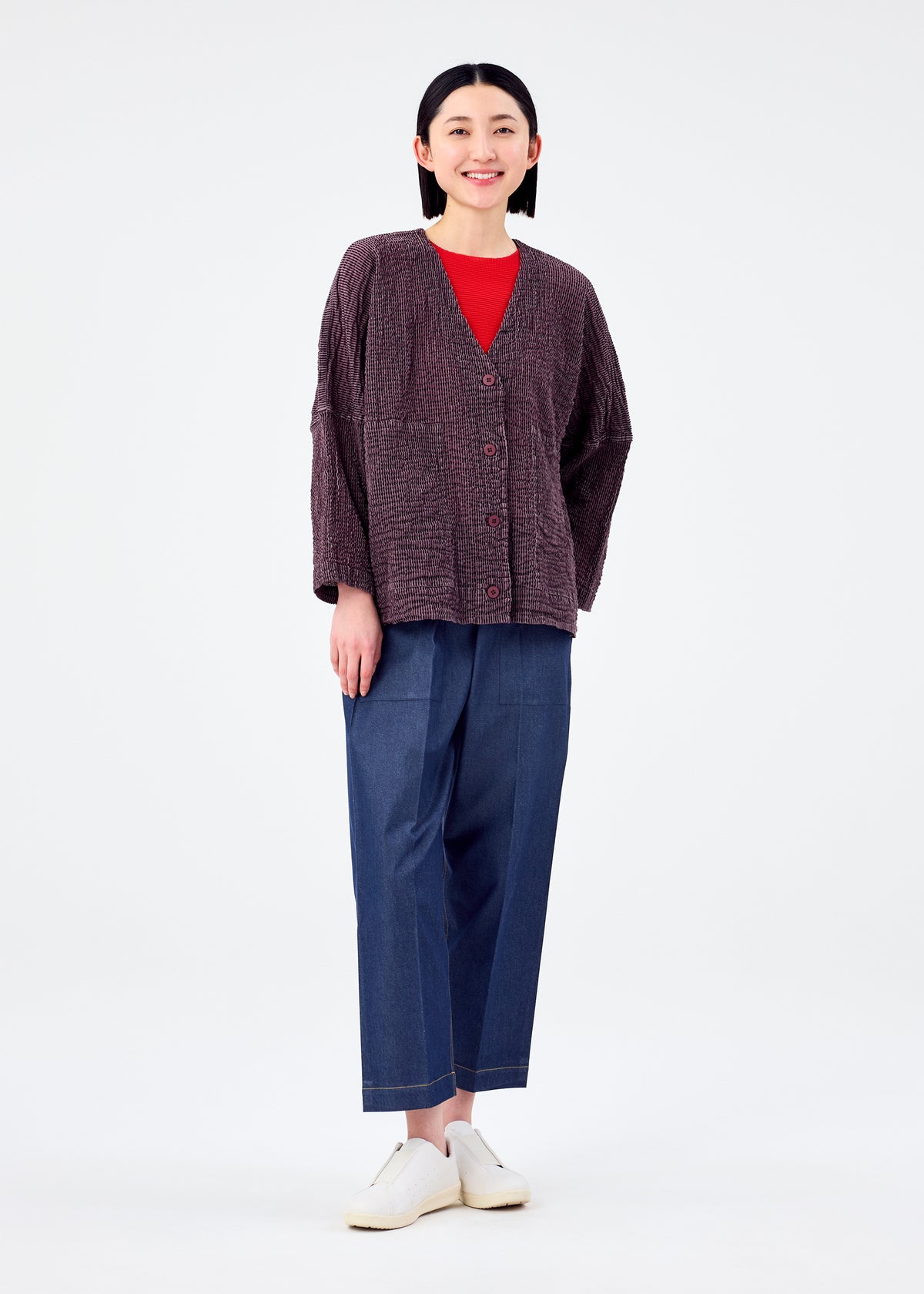 STRIPE FLOCKY CAULIFLOWER、ウィメンズ_トップス_カーディガン、着用画像3