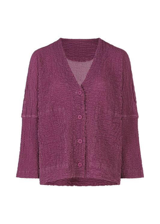 STRIPE FLOCKY CAULIFLOWER、ウィメンズ_トップス_カーディガン、パープル
