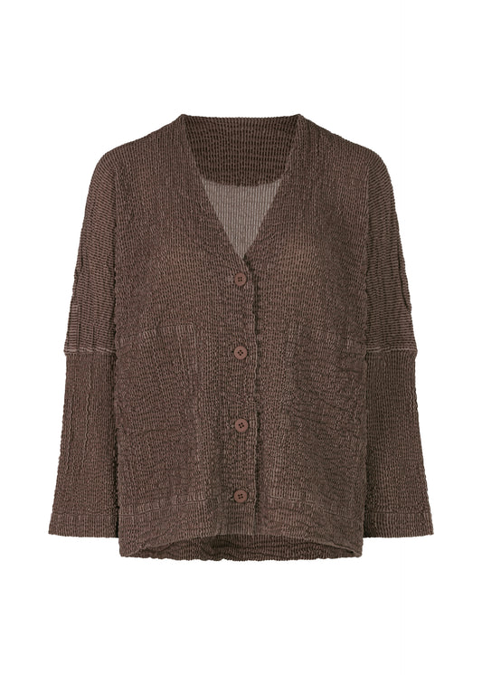 STRIPE FLOCKY CAULIFLOWER、ウィメンズ_トップス_カーディガン、ブラウン