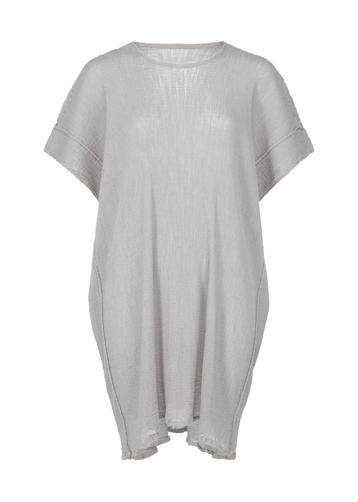 SQUARE SEE-THROUGH CREPE、ウィメンズ_トップス_チュニック、グレー