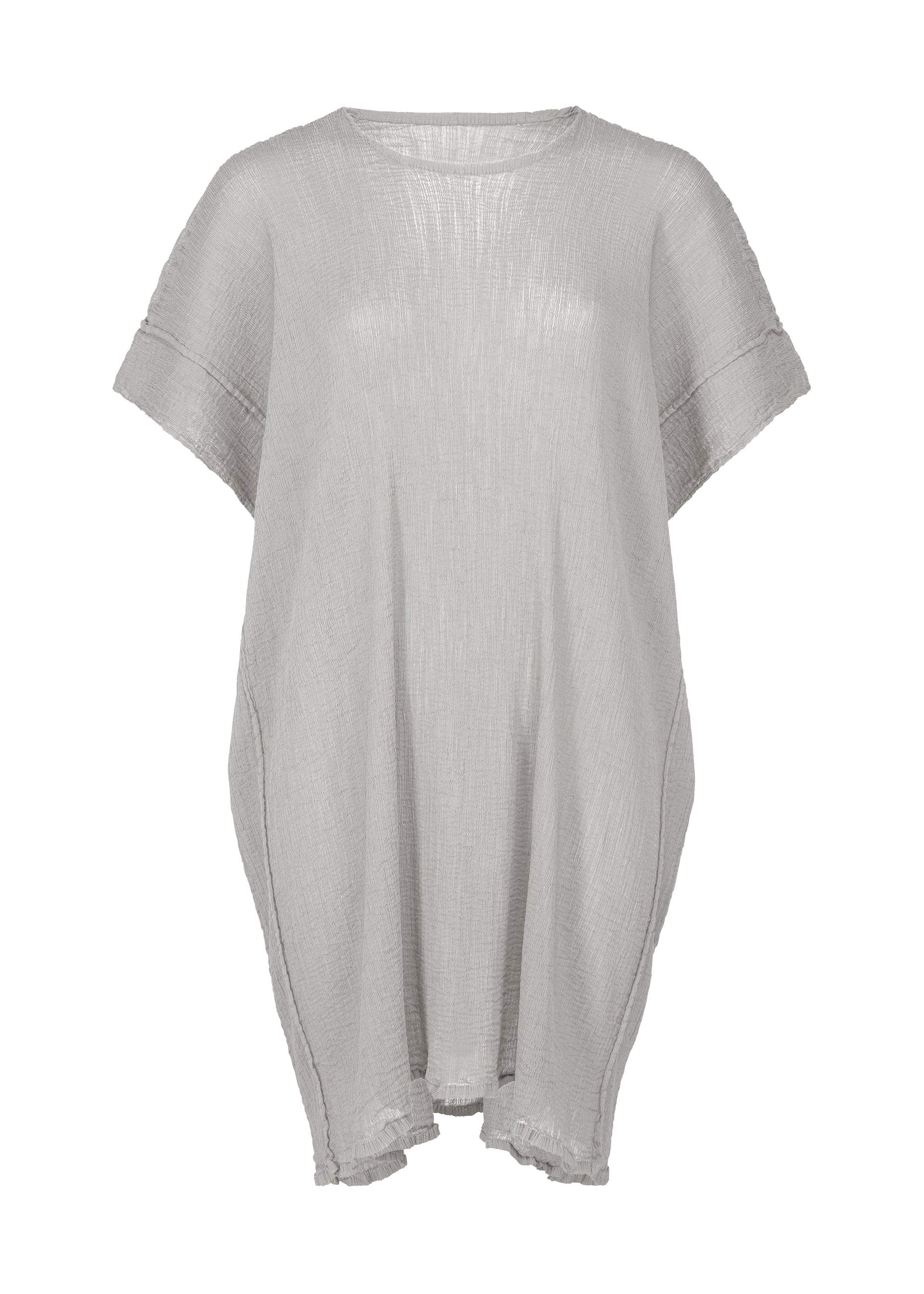 SQUARE SEE-THROUGH CREPE、ウィメンズ_トップス_チュニック、グレー