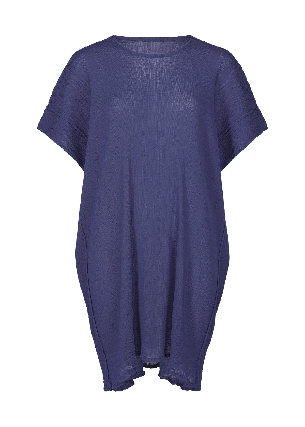 SQUARE SEE-THROUGH CREPE、ウィメンズ_トップス_チュニック、ブルー