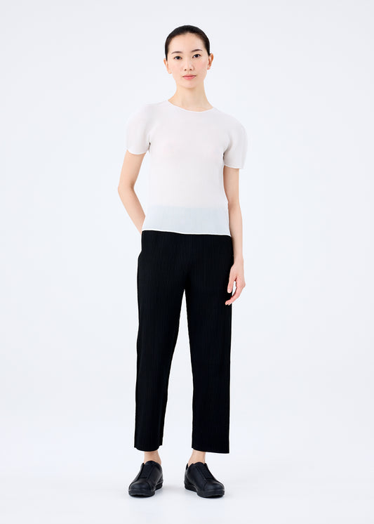 FINE KNIT PLEATS BLACK、ウィメンズ_パンツ、着用画像1