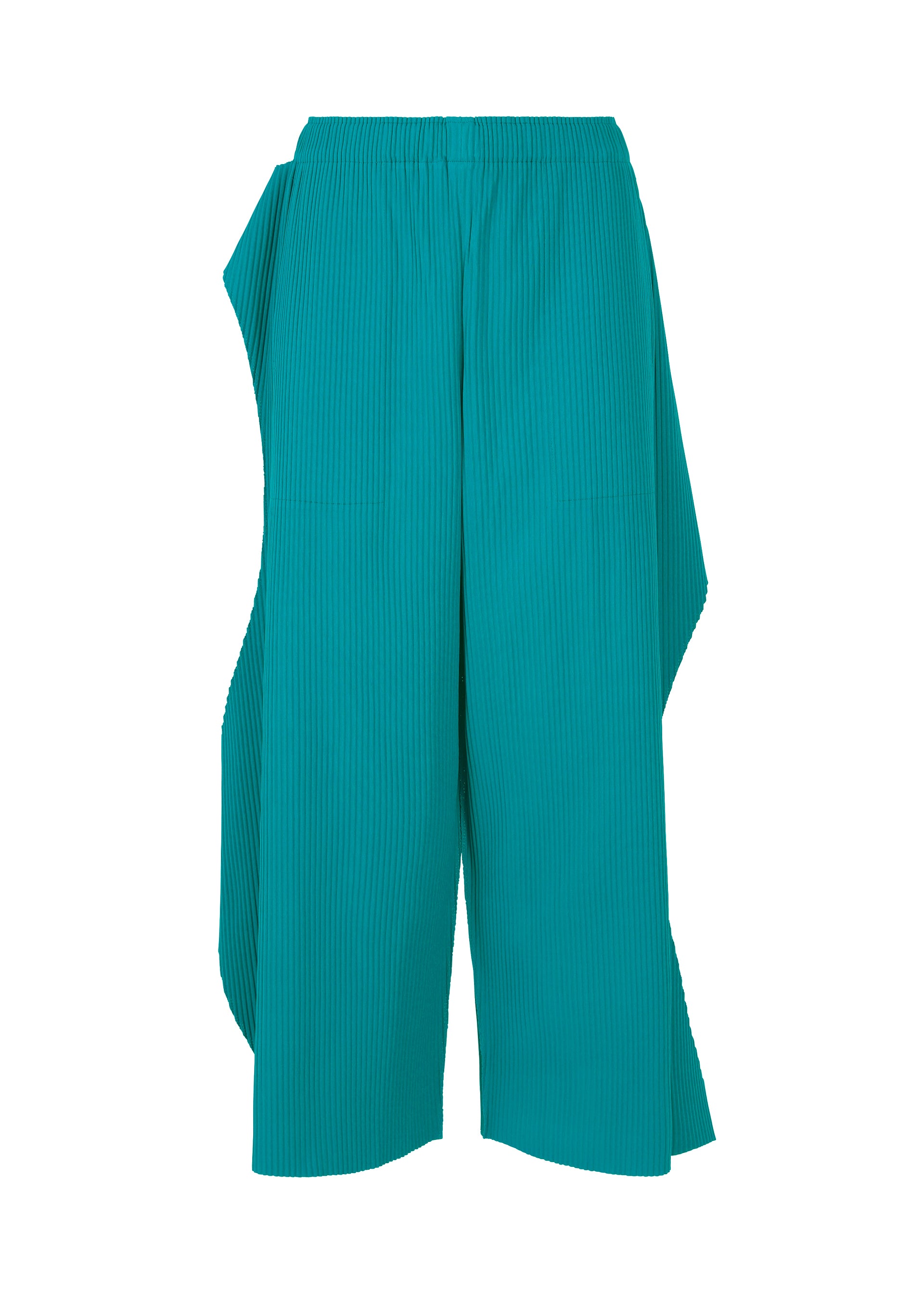 FINE KNIT PLEATS BOTTOM 1、ウィメンズ_パンツ、ブルー