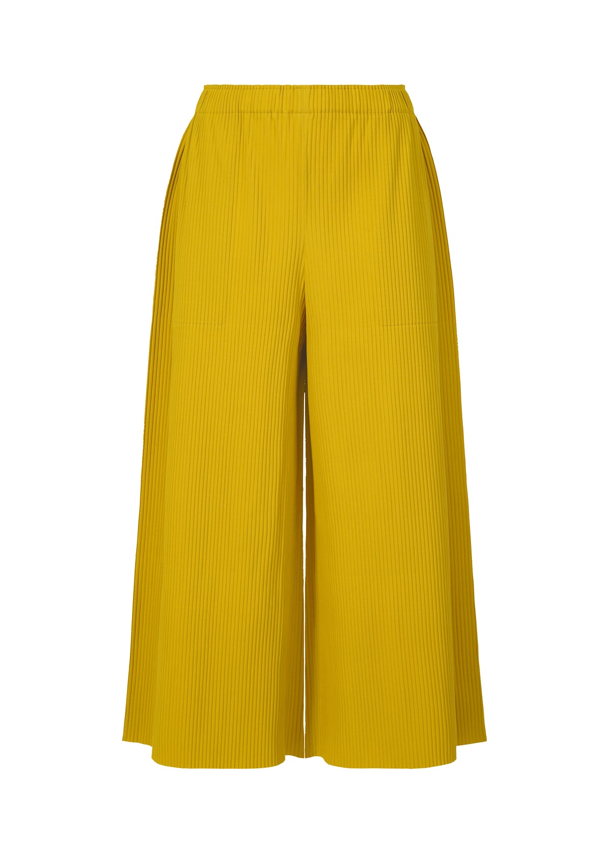 FINE KNIT PLEATS COLOR 2、ウィメンズ_パンツ、イエロー