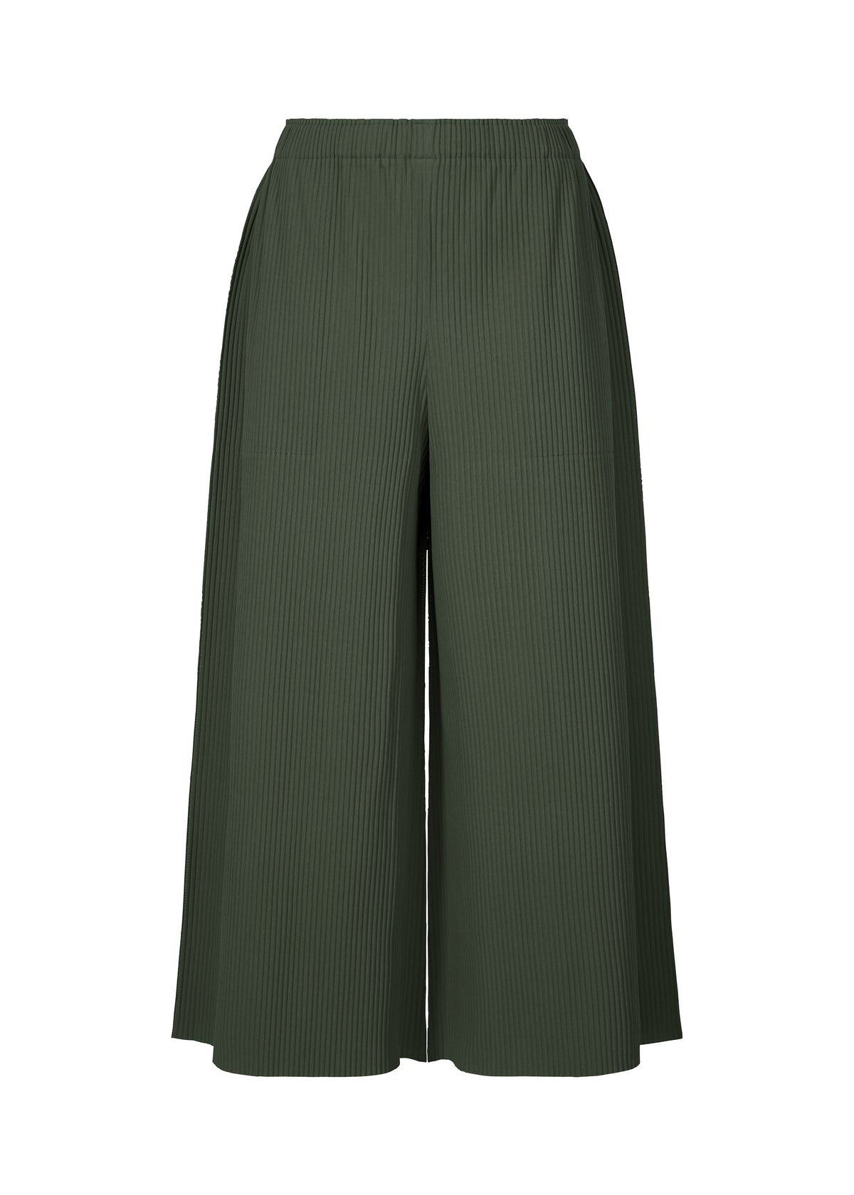 FINE KNIT PLEATS COLOR 2、ウィメンズ_パンツ、カーキ