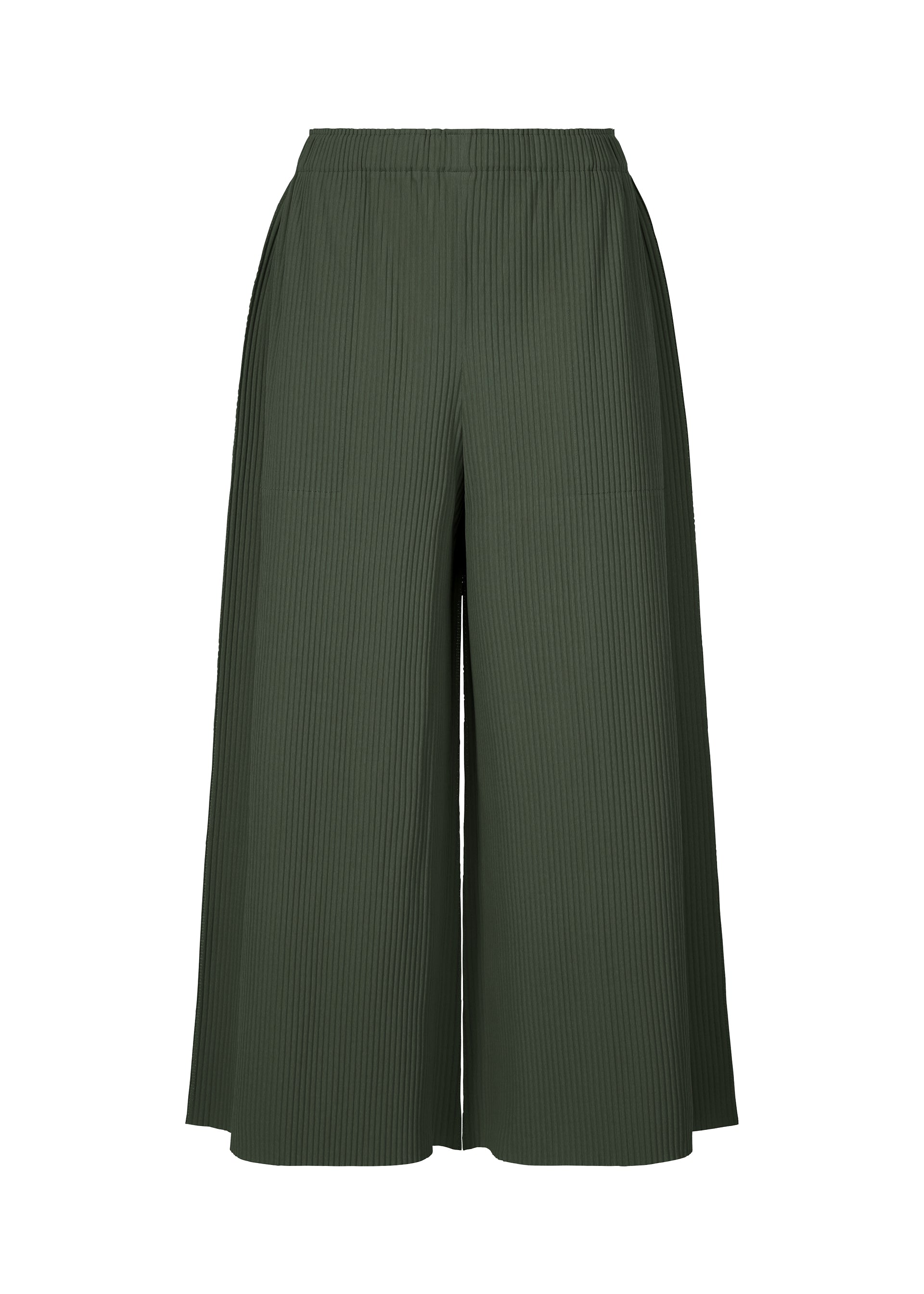 FINE KNIT PLEATS COLOR 2、ウィメンズ_パンツ、カーキ