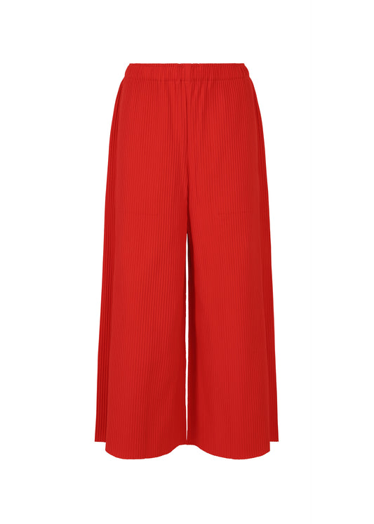 FINE KNIT PLEATS BOTTOM 2、ウィメンズ_パンツ、レッド