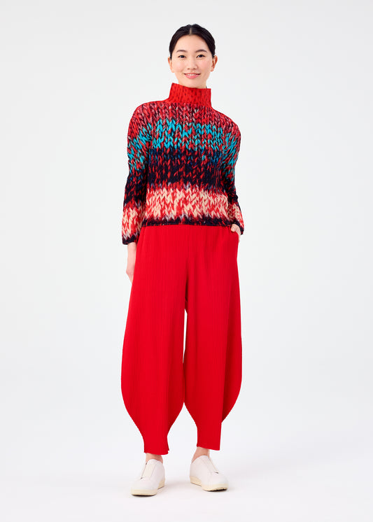 FINE KNIT PLEATS BOTTOM 2、ウィメンズ_パンツ、着用画像1