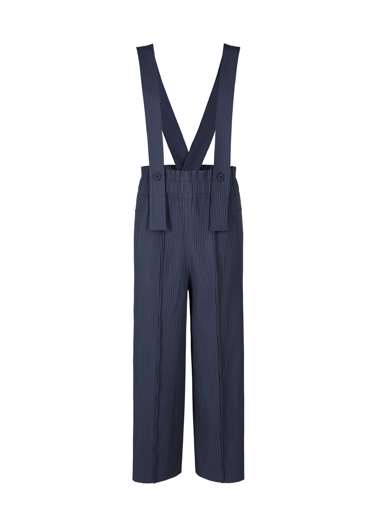 FINE KNIT PLEATS BOTTOM 3、ウィメンズ_パンツ、ネイビー