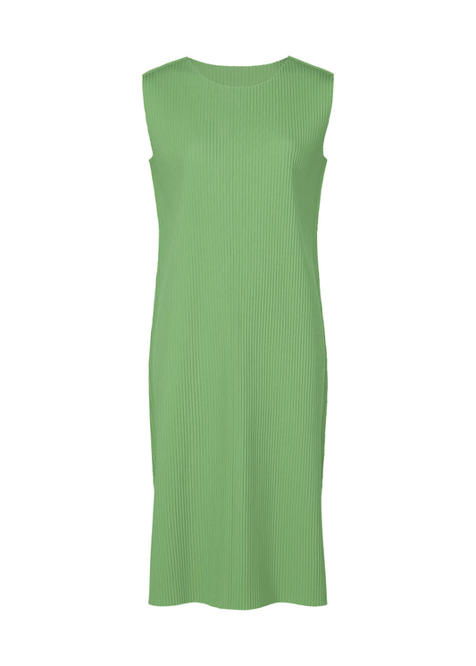 FINE KNIT PLEATS COLOR 2、ウィメンズ_ワンピース、グリーン