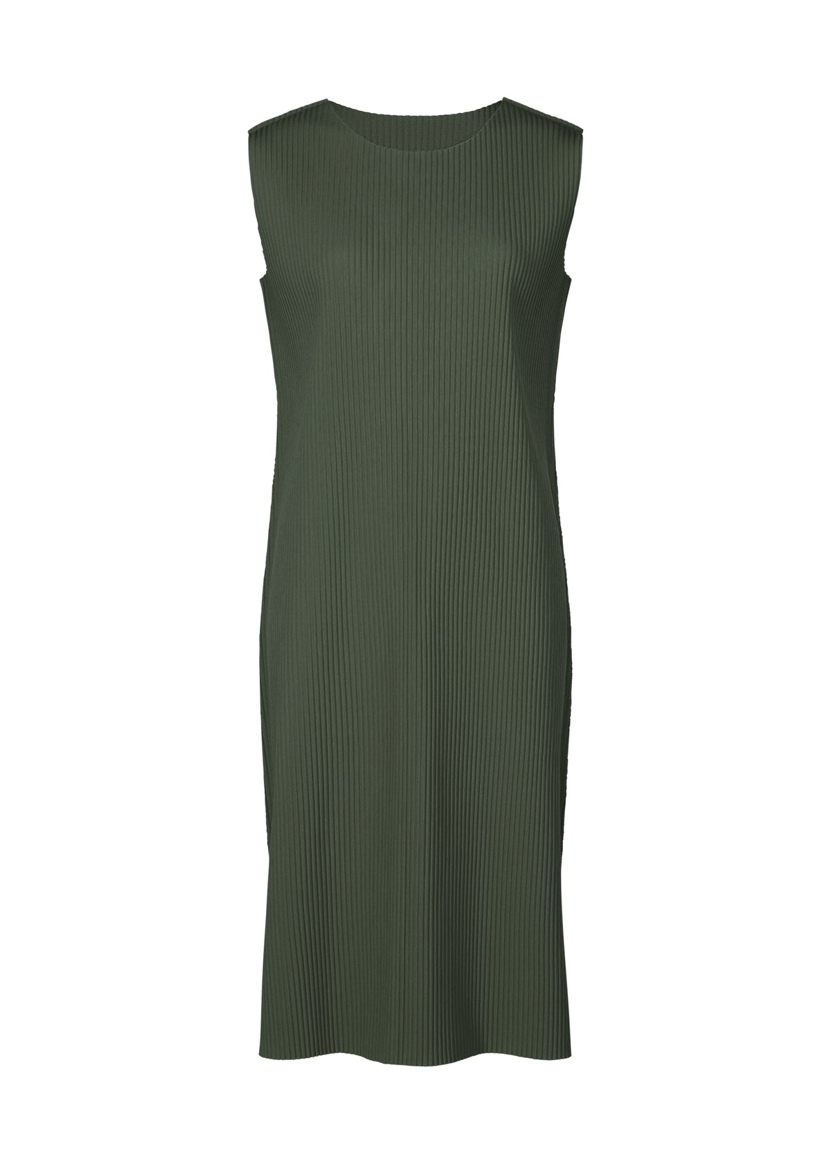 FINE KNIT PLEATS COLOR 2、ウィメンズ_ワンピース、カーキ