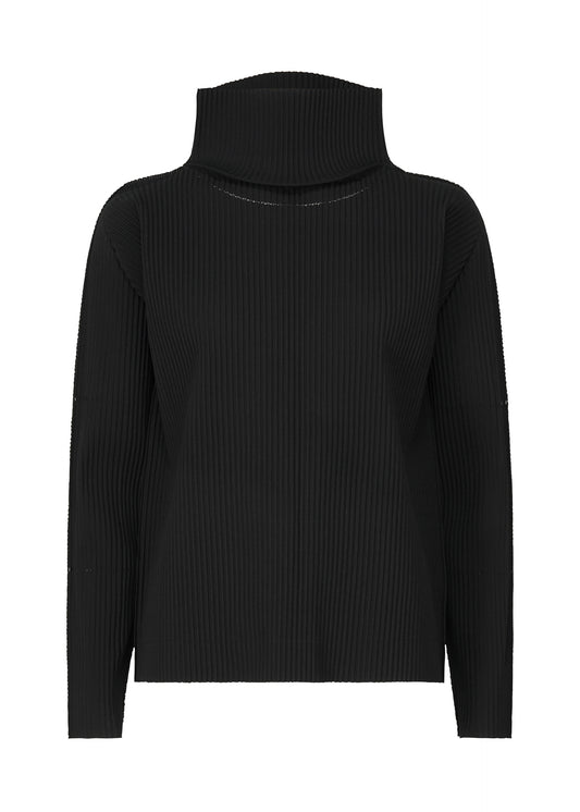 FINE KNIT PLEATS BLACK、ウィメンズ_トップス_トップ、ブラック