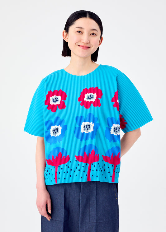 GROW FINE KNIT PLEATS T、ウィメンズ_トップス_トップ、着用画像1