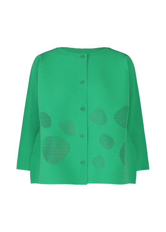 SEA GLASS PLEATS、ウィメンズ_トップス_カーディガン、グリーン