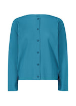 FINE KNIT PLEATS COLOR 1、ウィメンズ_トップス_カーディガン、ブルー
