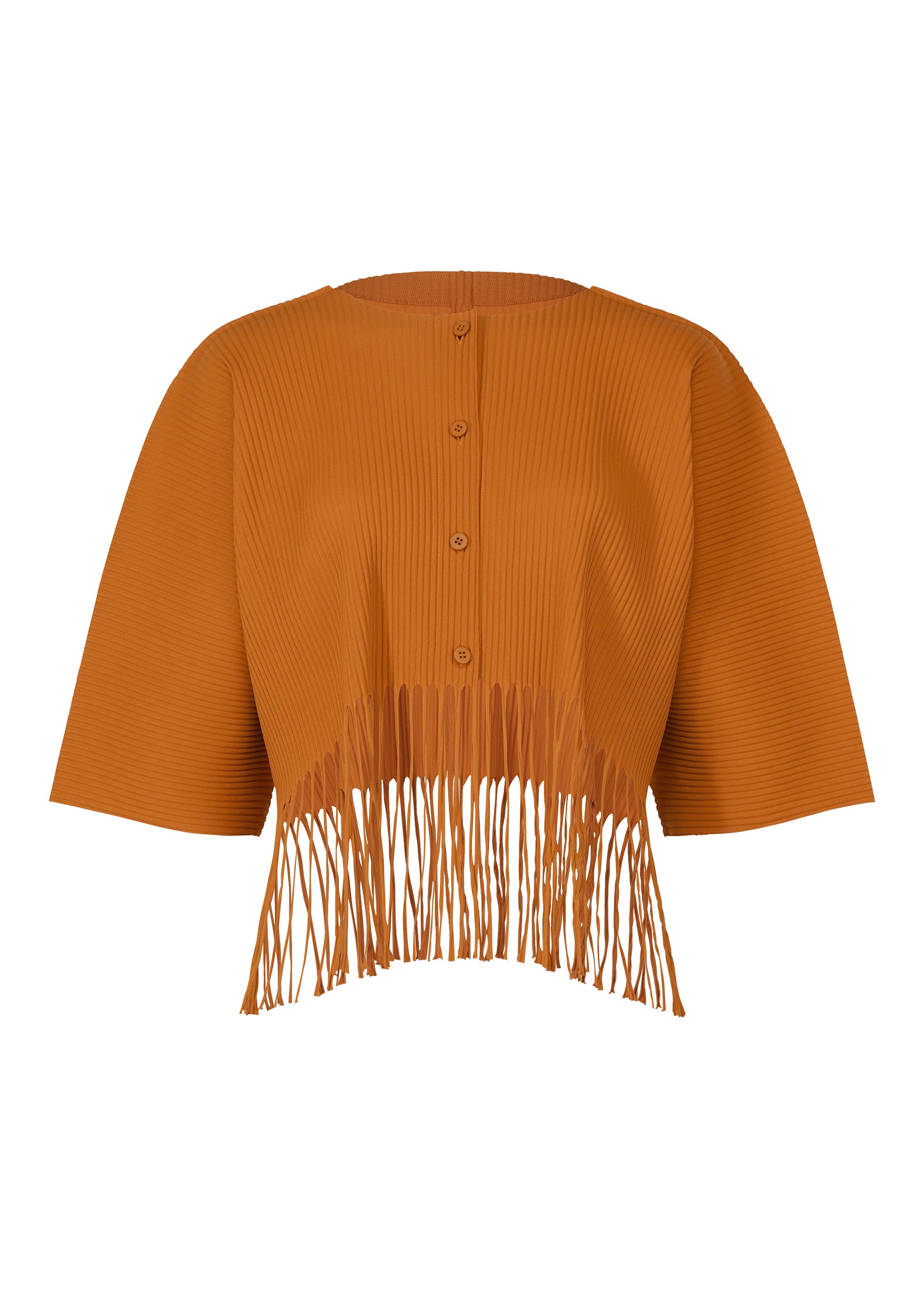 FRINGE PLEATS、ウィメンズ_トップス_カーディガン、オレンジ