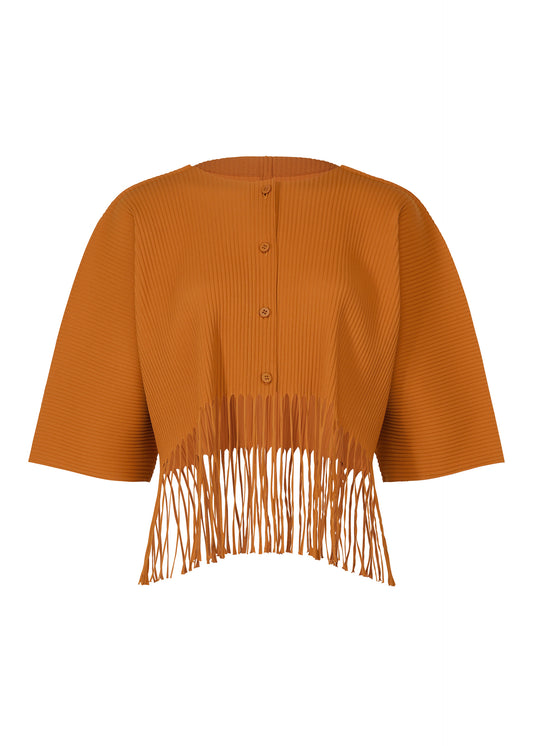 FRINGE PLEATS、ウィメンズ_トップス_カーディガン、オレンジ