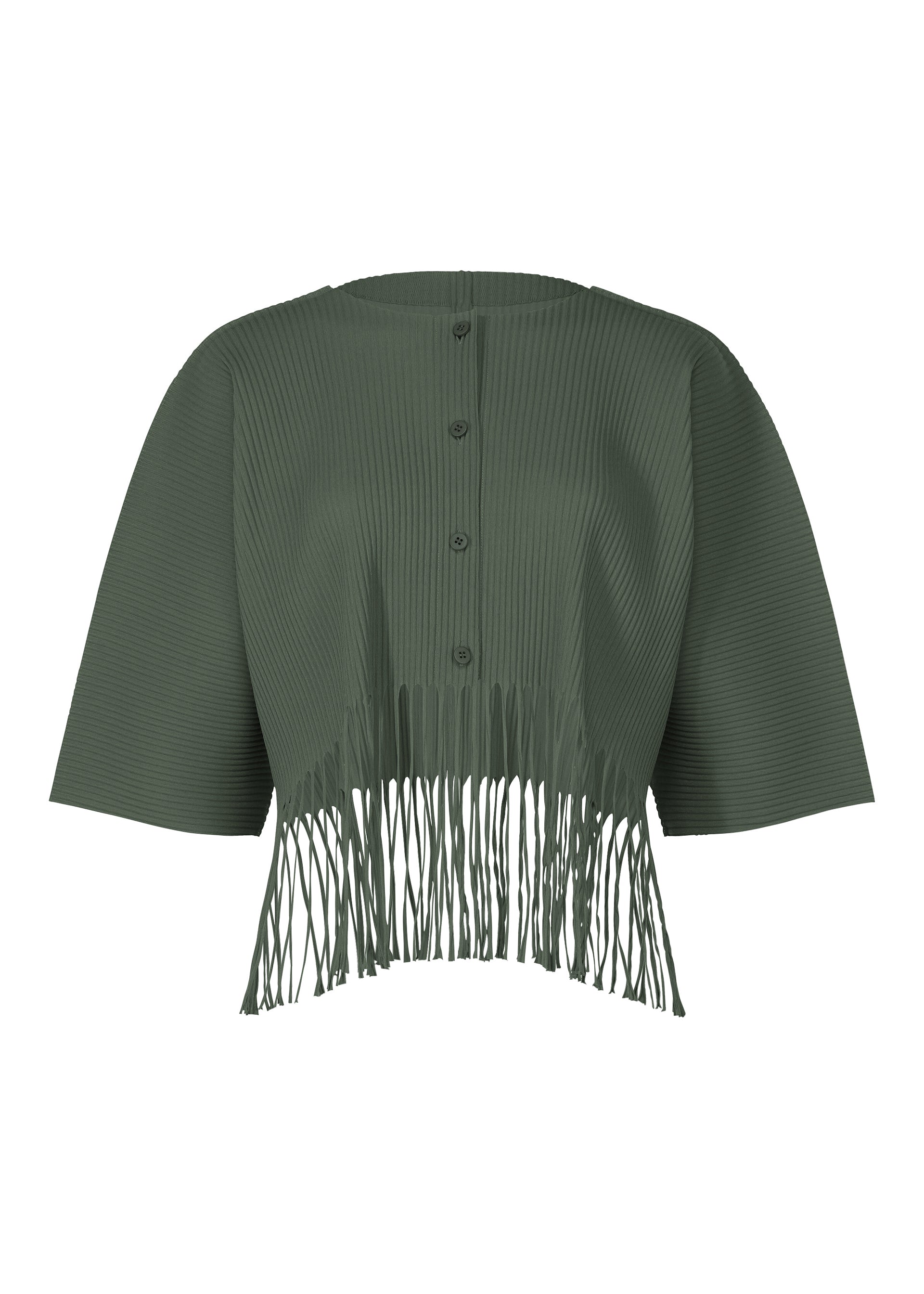 FRINGE PLEATS、ウィメンズ_トップス_カーディガン、カーキ