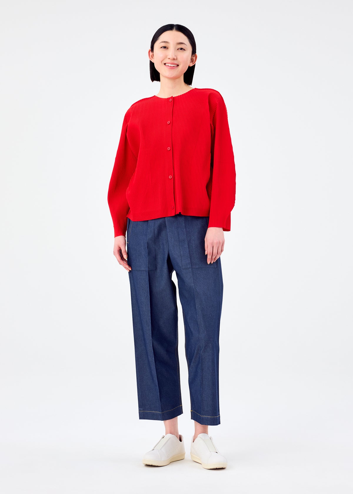 ROUND PLEATS、ウィメンズ_トップス_カーディガン、着用画像3