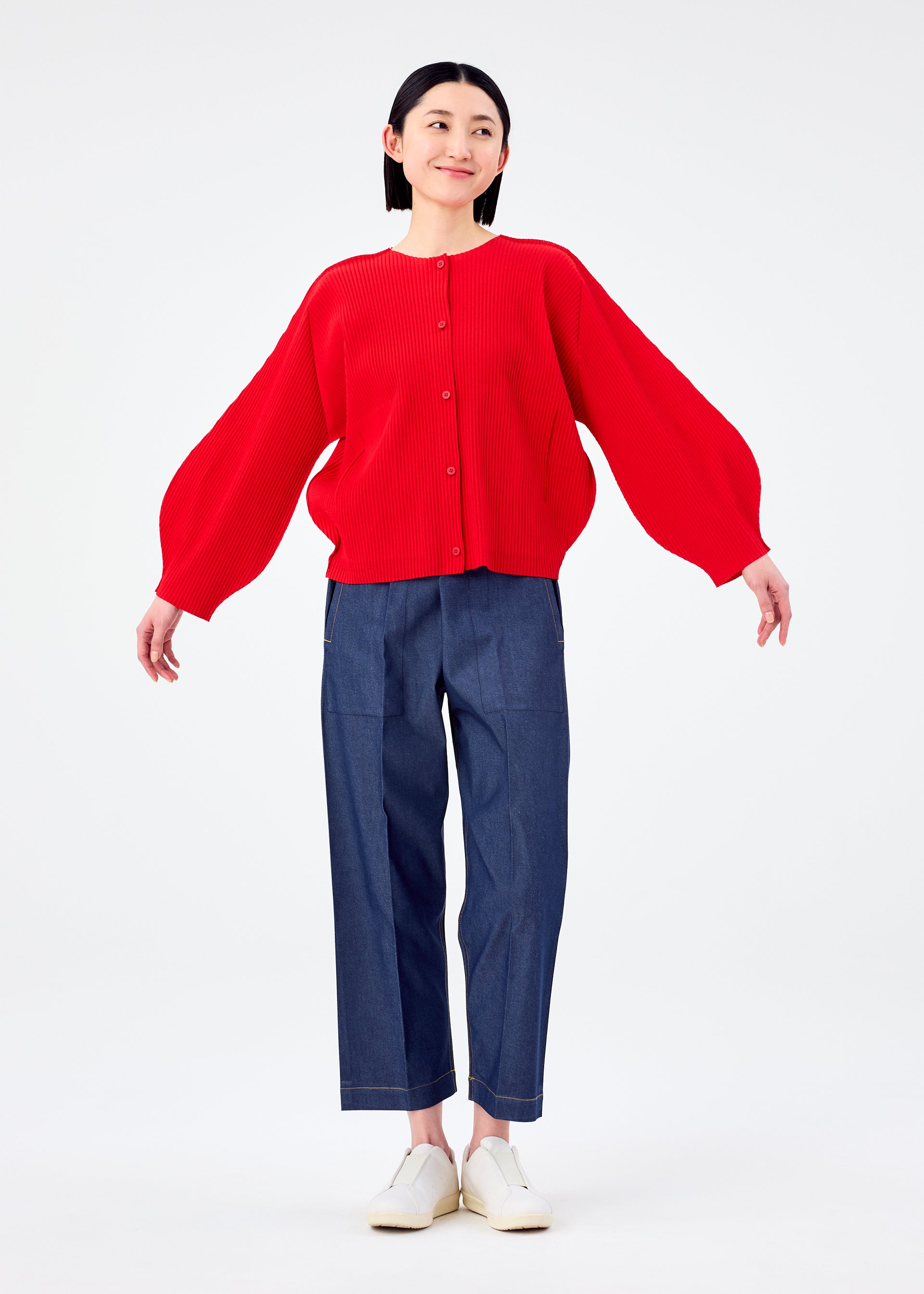 ROUND PLEATS、ウィメンズ_トップス_カーディガン、着用画像4