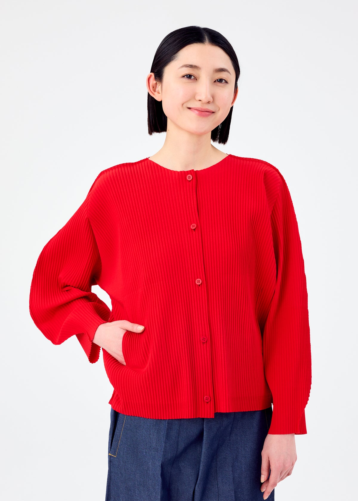 ROUND PLEATS、ウィメンズ_トップス_カーディガン、着用画像5