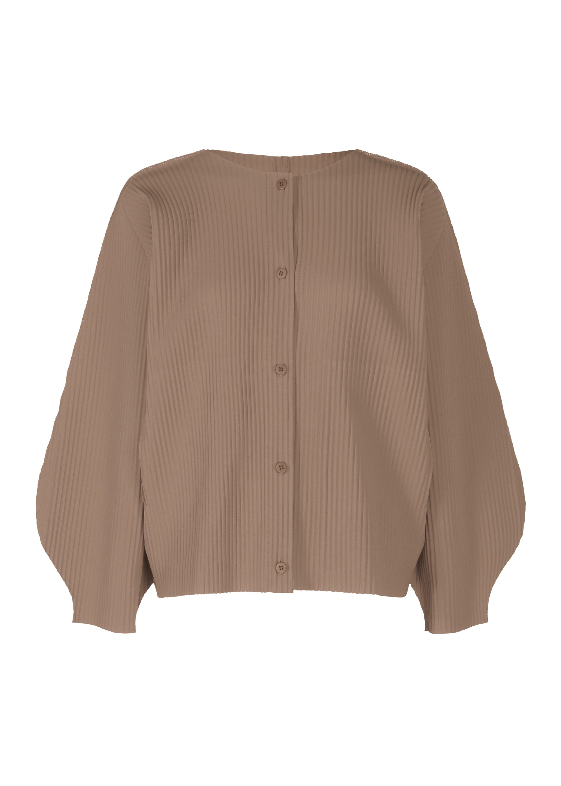 ROUND PLEATS、ウィメンズ_トップス_カーディガン、ブラウン
