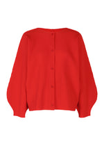 ROUND PLEATS、ウィメンズ_トップス_カーディガン、レッド