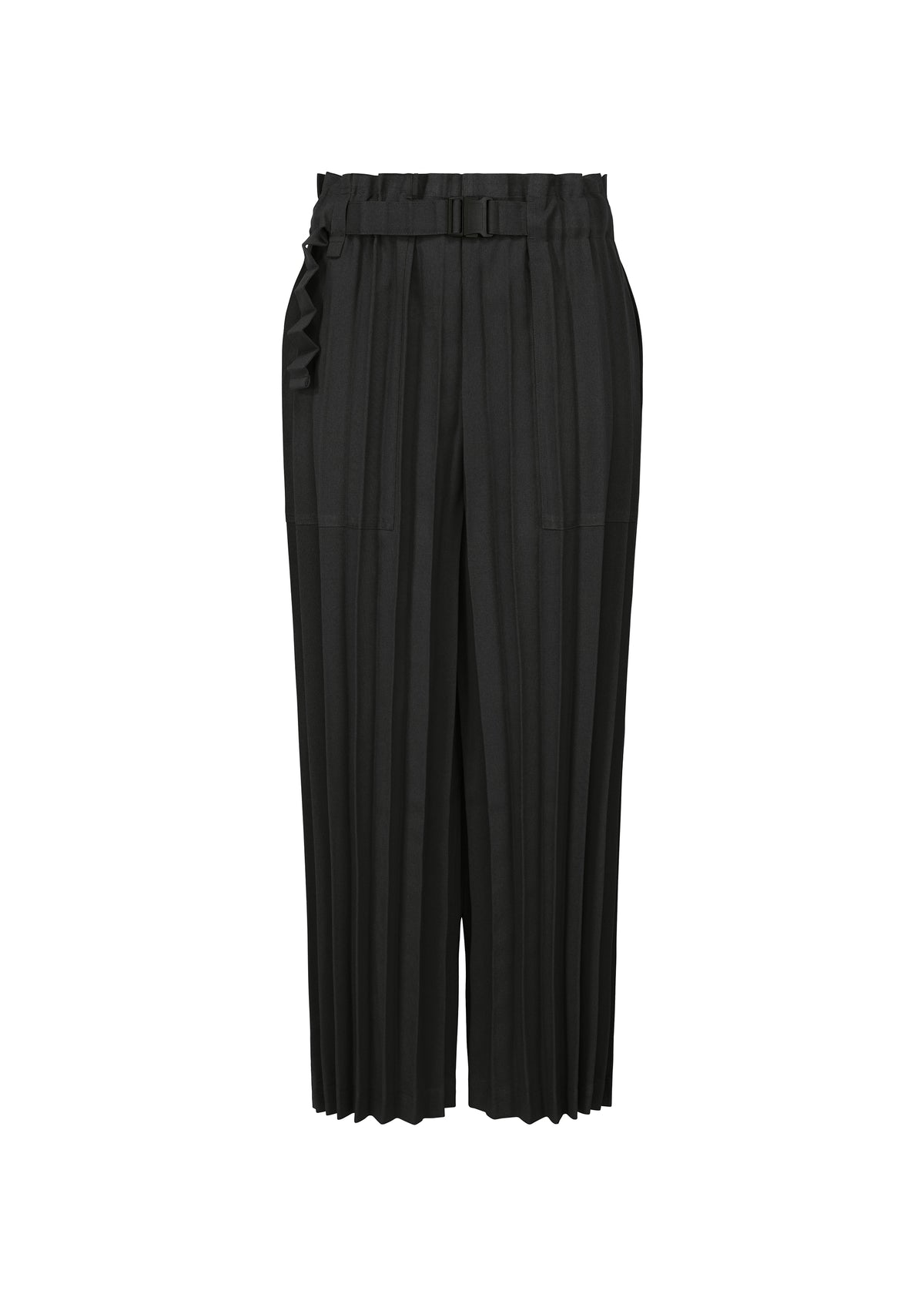 COLOR PLEATS BOTTOM、ウィメンズ_パンツ、ブラック