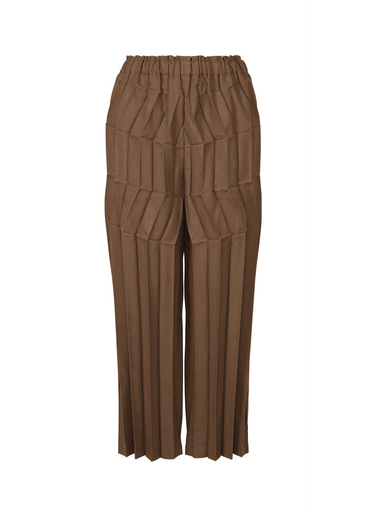 ZIG ZAG PLEATS、ウィメンズ_パンツ、ブラウン