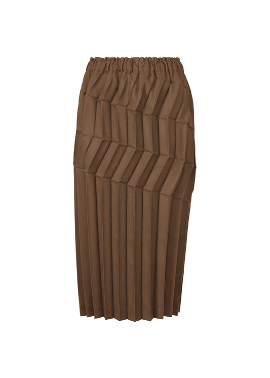 ZIG ZAG PLEATS、ウィメンズ_スカート、ブラウン