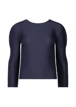 STRETCH PLEATS 2、ウィメンズ_トップス_トップ、ネイビー