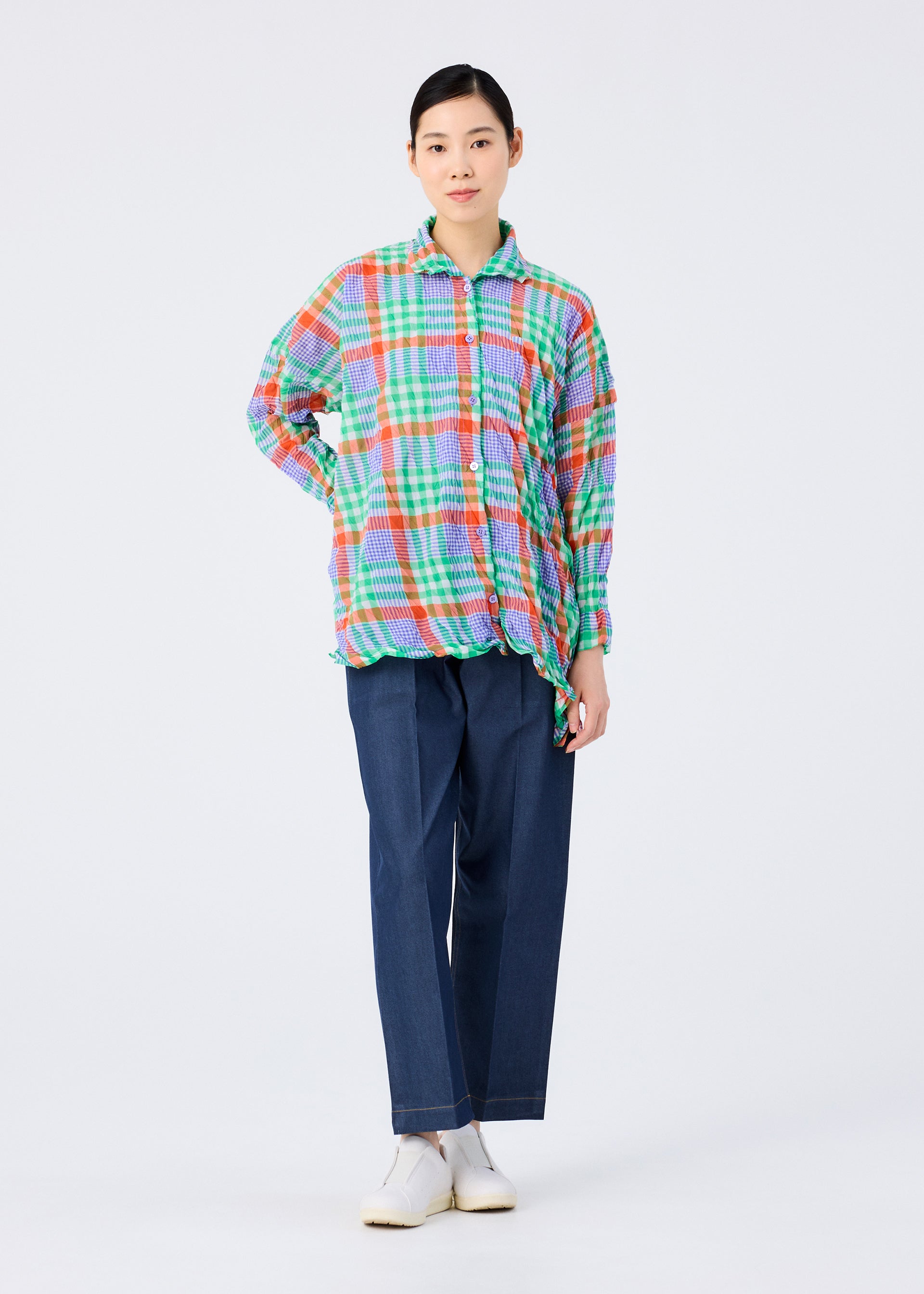 CHECK WHIPPED PLEATS SHIRT – isseymiyake.com