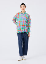CHECK WHIPPED PLEATS SHIRT、ウィメンズ_トップス_トップ、着用画像3