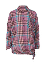CHECK WHIPPED PLEATS SHIRT、ウィメンズ_トップス_トップ、ブルー