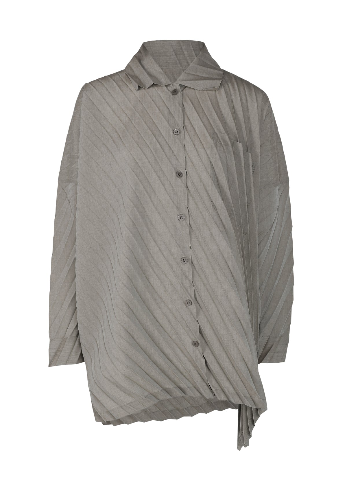 ANGLE PLEATS SHIRT、ウィメンズ_トップス_トップ、グレー