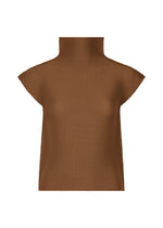 STRETCH PLEATS 4、ウィメンズ_トップス_トップ、ブラウン