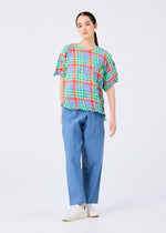 CHECK WHIPPED PLEATS SHIRT、ウィメンズ_トップス_トップ、着用画像3