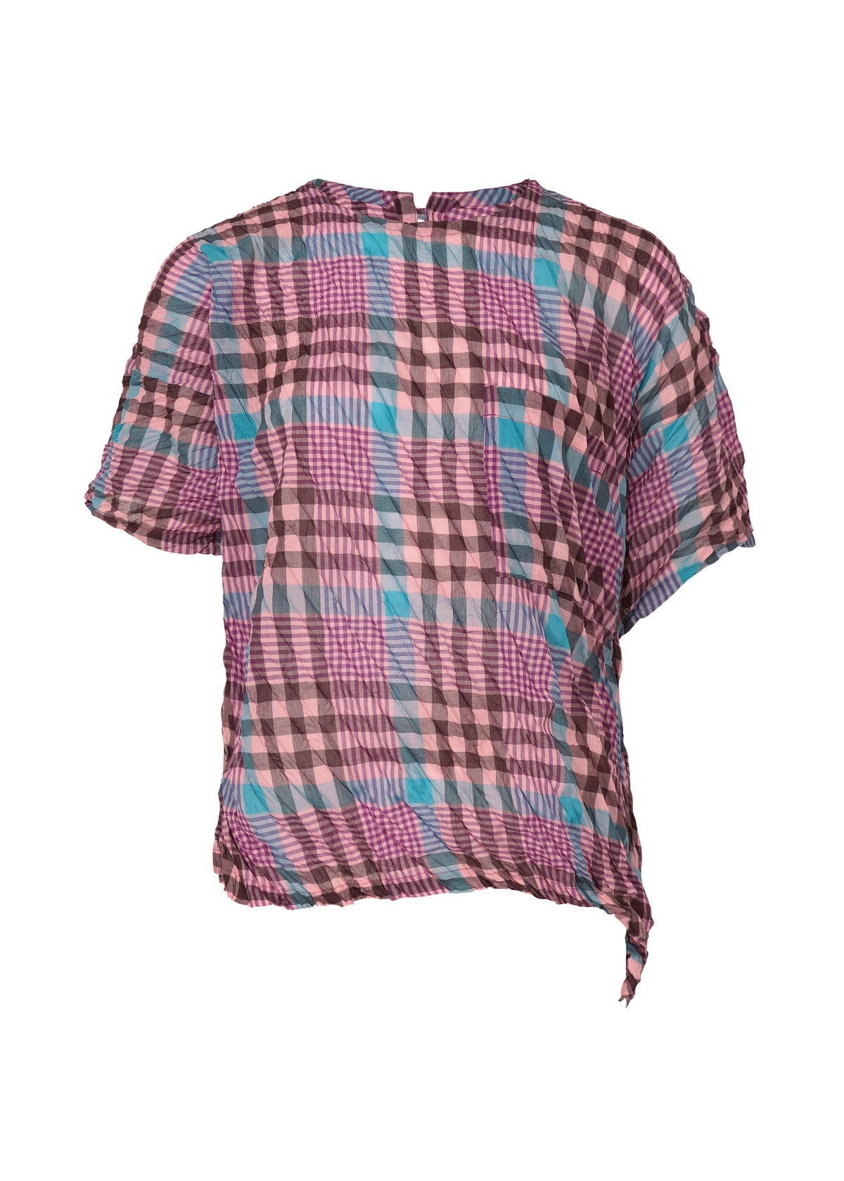CHECK WHIPPED PLEATS SHIRT、ウィメンズ_トップス_トップ、ブルー